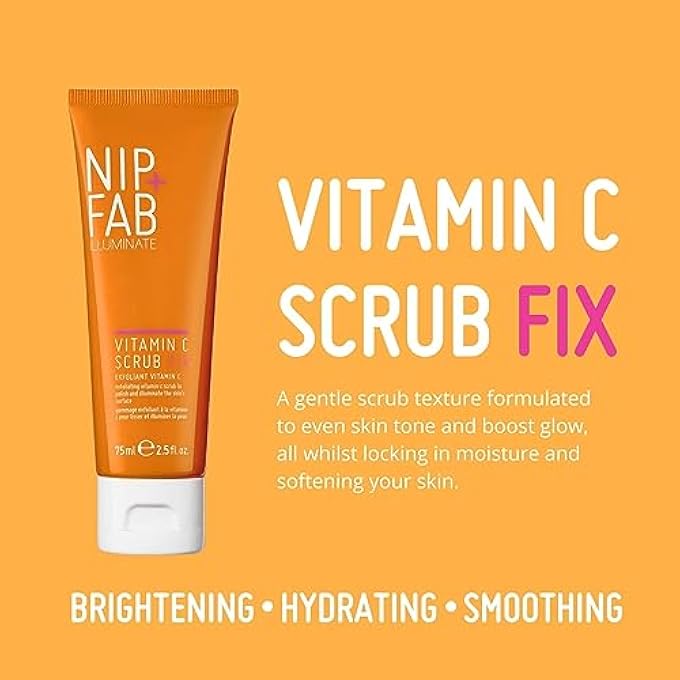 NIP+FAB NIPFA VITAMIN C FIX SCRUB FOR FACE WITH COCONUT OIL AND COFFEE SEED CLEANSING EXFOLIATING FACIAL CLEANSER FOR SKIN BRIGHTENING FINE LINES AND WRINKLES, 75 ML 2.5 FL OZ, MULTICOLOR (SKVTCSCR) - Image 4